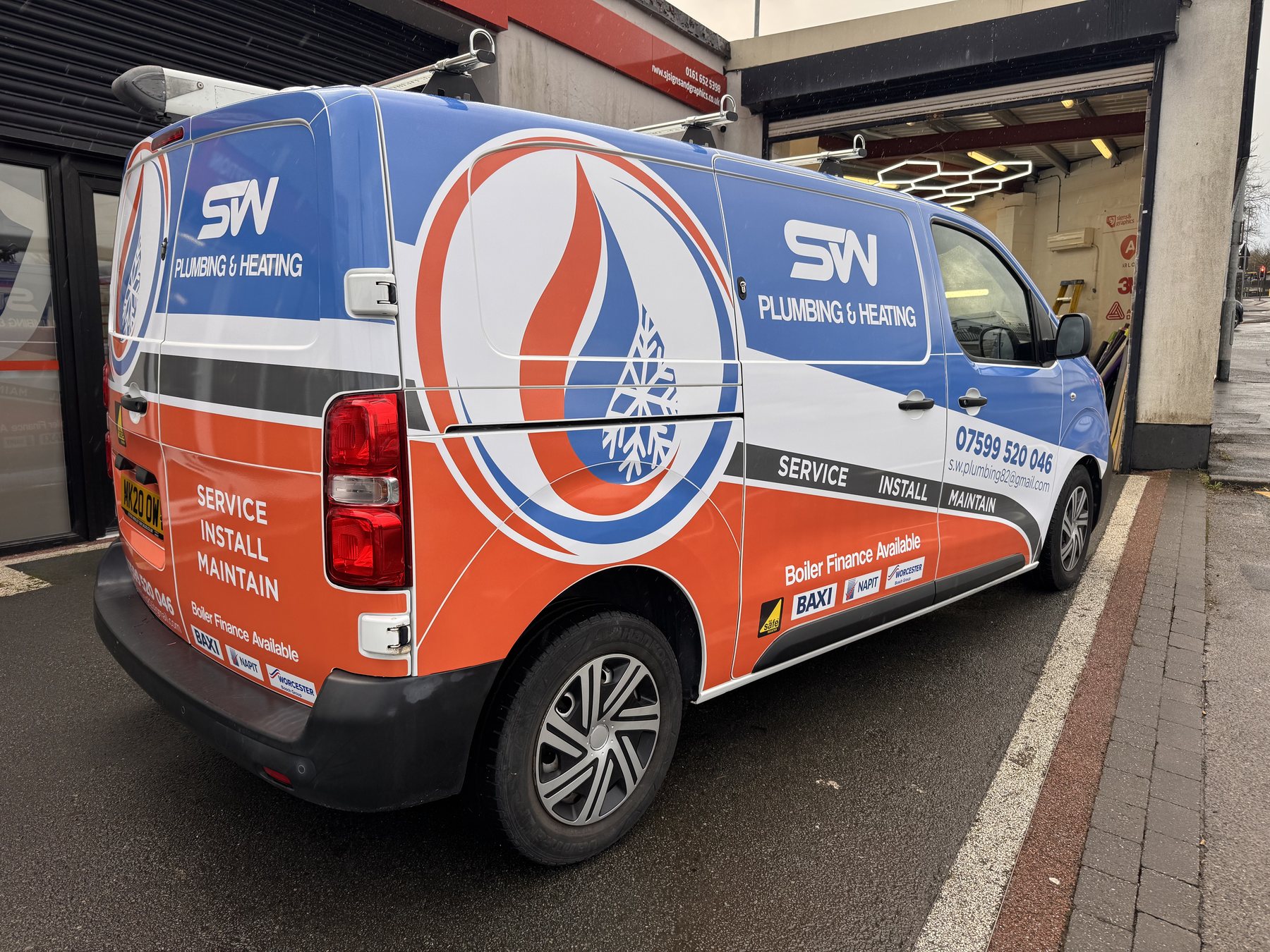 STW Plumbing and Heating commercial vehicle wrap