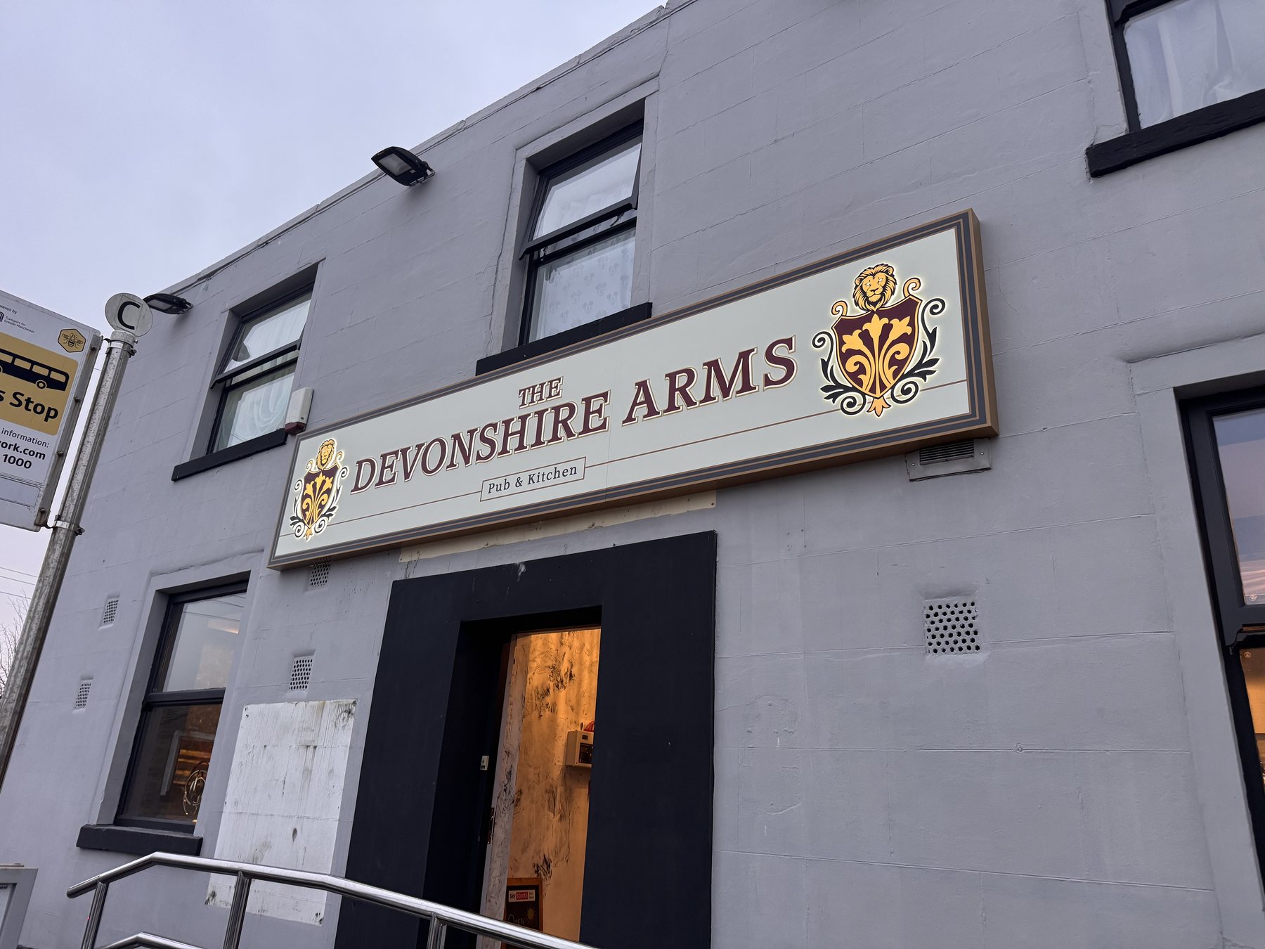 Devonshire Arms exterior fascia signage