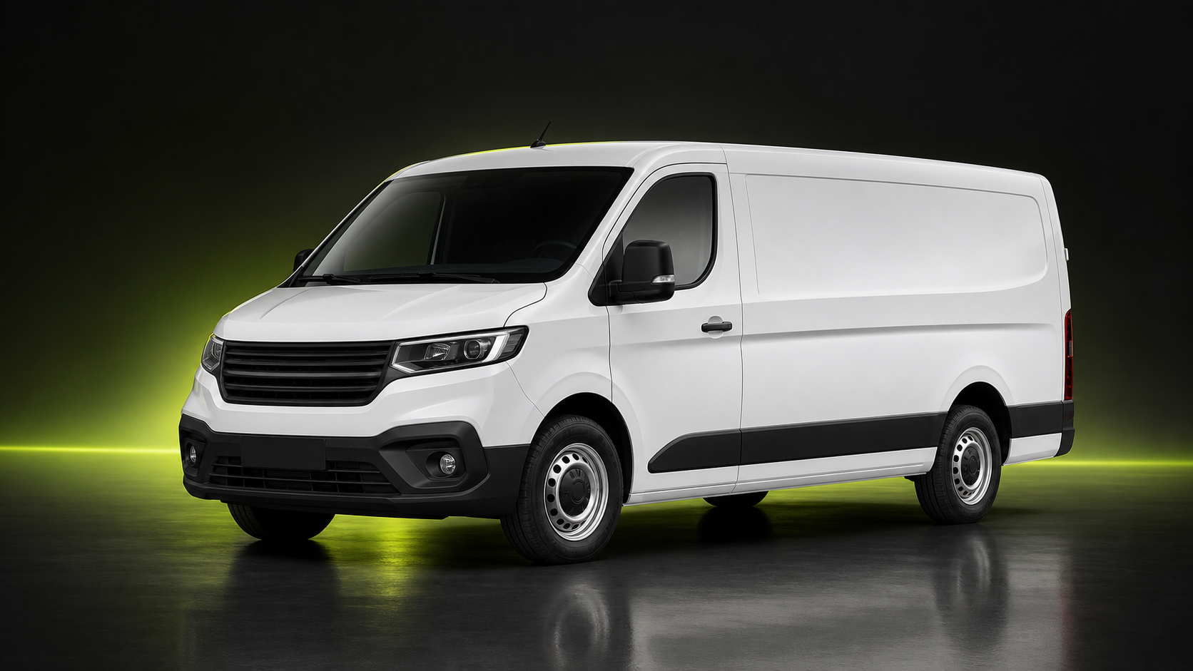 New unbranded commercial van ready for vehicle graphics